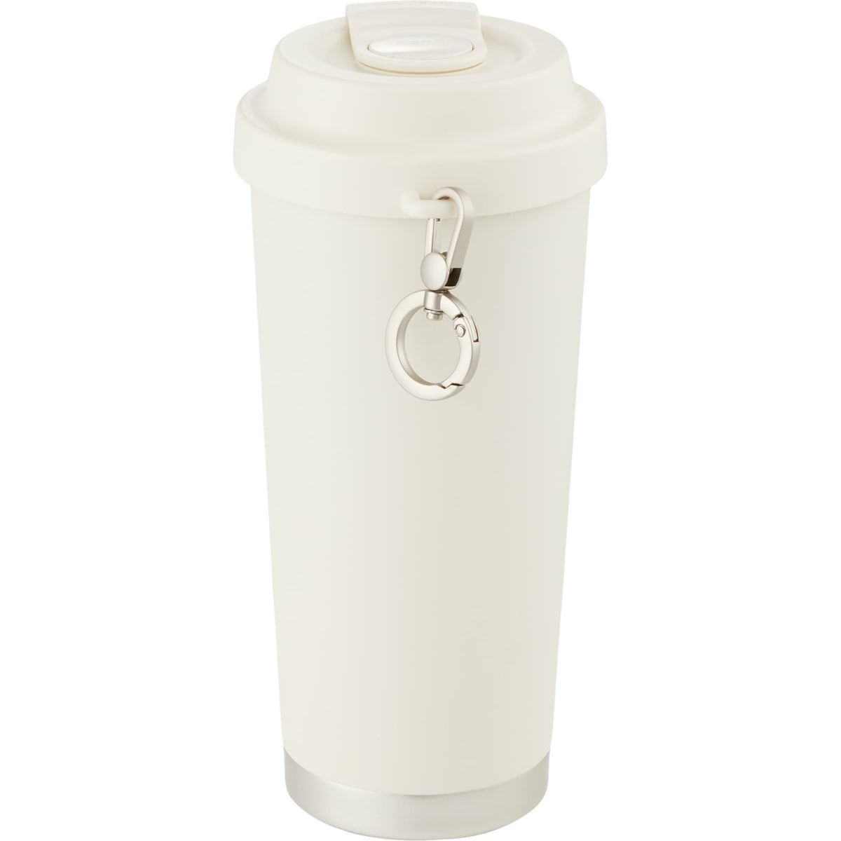 Haley Tumbler with Push-Button Lid and Carabiner, 16 oz Full Color - Cream - Back