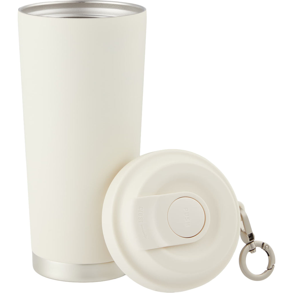Haley Tumbler with Push-Button Lid and Carabiner, 16 oz Full Color - Cream - Detail 2