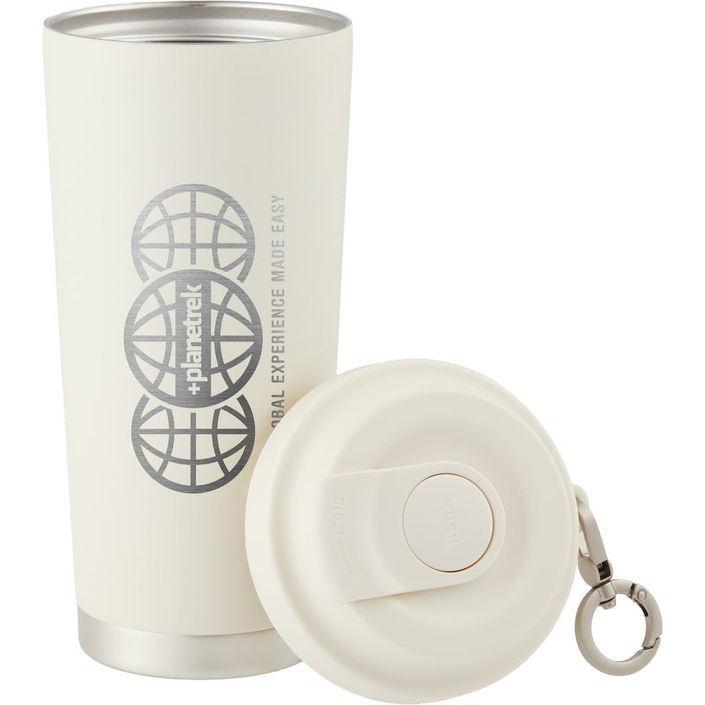 Haley Tumbler with Push-Button Lid and Carabiner, 16 oz Full Color - Cream - Detail