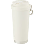 Haley Tumbler with Push-Button Lid and Carabiner, 16 oz Full Color - Cream - Left Angle