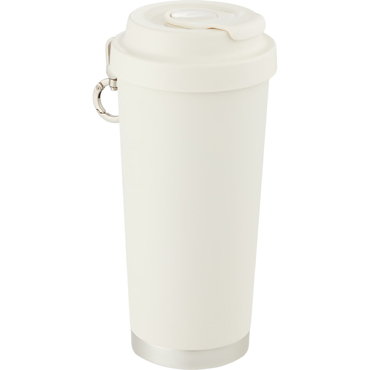 Haley Tumbler with Push-Button Lid and Carabiner, 16 oz Full Color - Cream - Right Angle