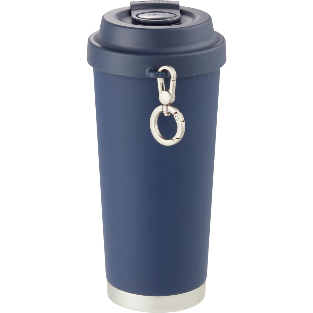 Haley Tumbler with Push-Button Lid and Carabiner, 16 oz Full Color - Navy - Back