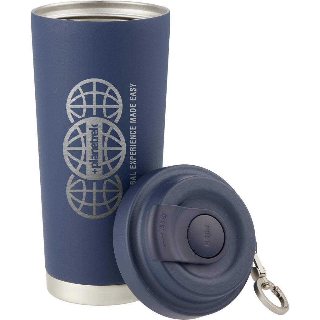 Haley Tumbler with Push-Button Lid and Carabiner, 16 oz Full Color - Navy - Detail