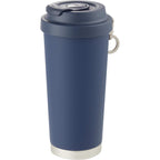 Haley Tumbler with Push-Button Lid and Carabiner, 16 oz Full Color - Navy - Left Angle