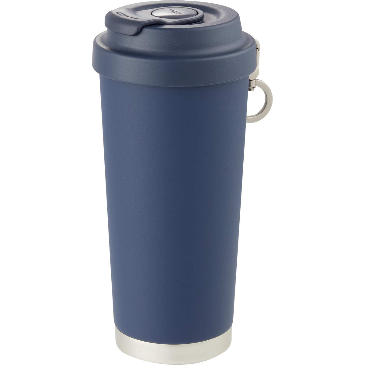 Haley Tumbler with Push-Button Lid and Carabiner, 16 oz Full Color - Navy - Left Angle