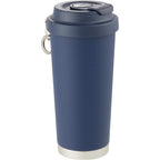 Haley Tumbler with Push-Button Lid and Carabiner, 16 oz Full Color - Navy - Right Angle