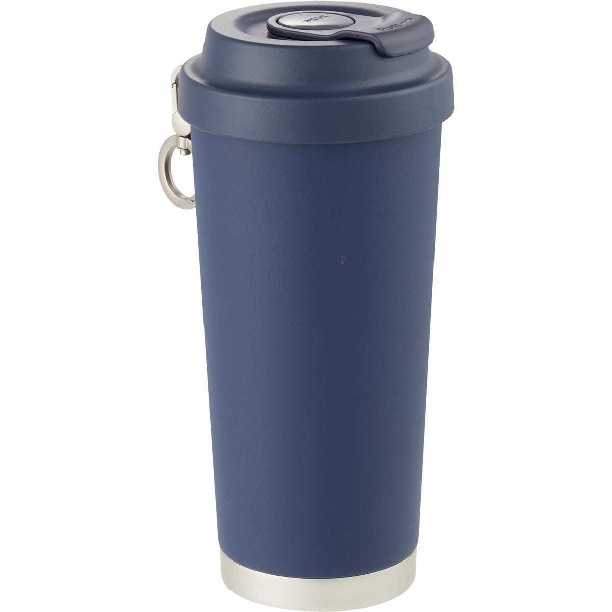Haley Tumbler with Push-Button Lid and Carabiner, 16 oz Full Color - Navy - Right Angle