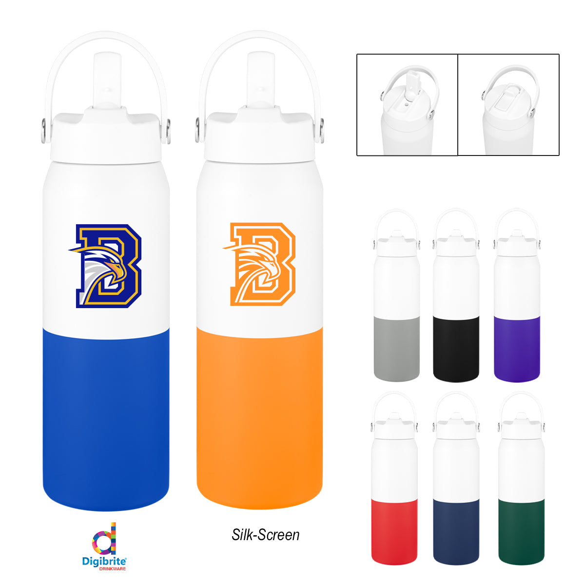 Halftime Two-Tone Recycled Stainless Steel Bottle, 26 oz - 26 Oz. Halftime Two-Tone Recycled Stainless Steel Bottle