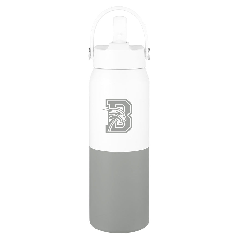 Halftime Two-Tone Recycled Stainless Steel Bottle, 26 oz - Gray - Silk Screen