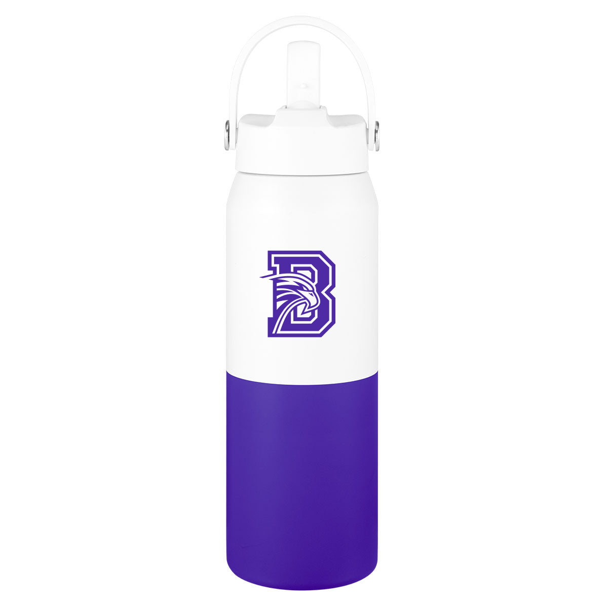 Halftime Two-Tone Recycled Stainless Steel Bottle, 26 oz - Purple - Silk Screen