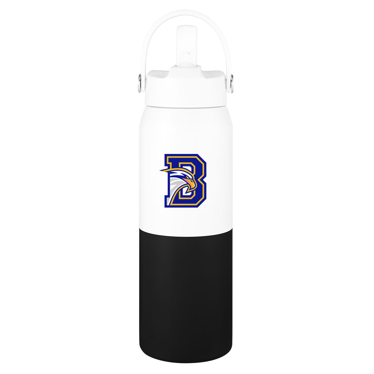 Halftime Two-Tone Recycled Stainless Steel Bottle, 26 oz - White with Black - Colorbrite