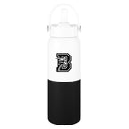 Halftime Two-Tone Recycled Stainless Steel Bottle, 26 oz - White with Black - Silk Screen