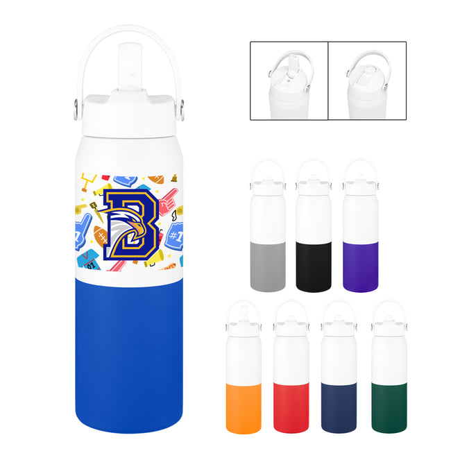 Halftime Two-Tone Recycled Stainless Steel Bottle in Full Color, 26 oz