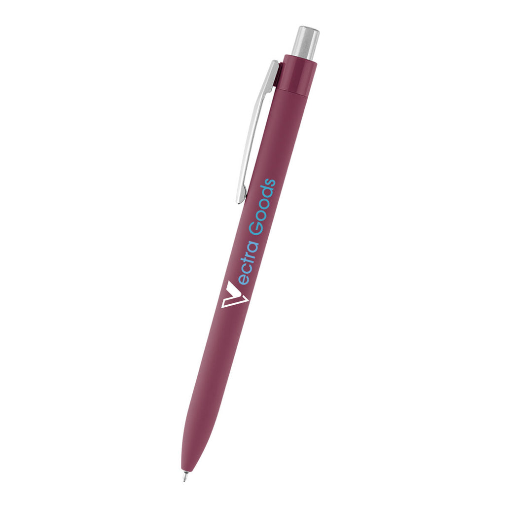 Hampton Sleek Write Pen in Recycled ABS - Maroon - Full Color