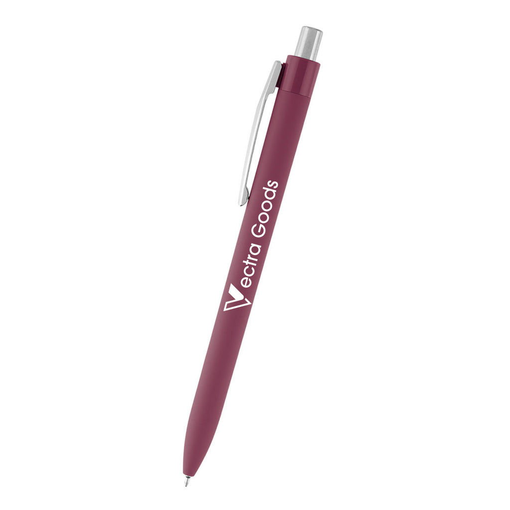 Hampton Sleek Write Pen in Recycled ABS - Maroon - Silk Screen