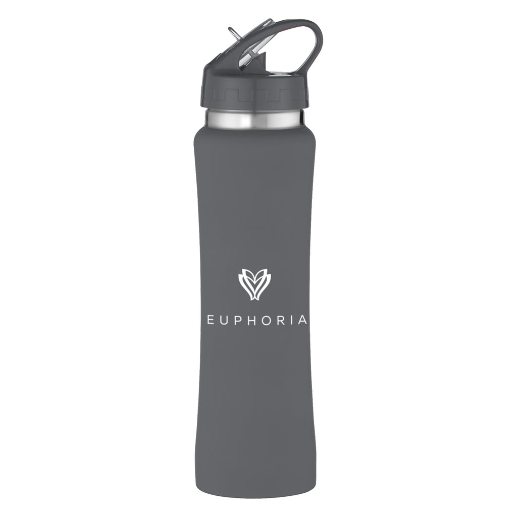 Hampton Stainless Steel Bottle, 25 oz - Gray - Silk Screen