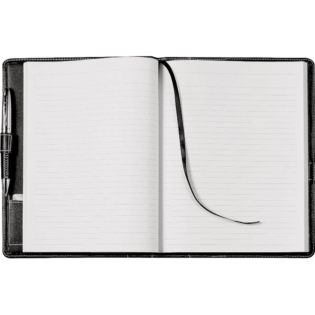 Hampton Stitched Journal with Locking Closure, 7.5 x 9.5 Inches Debossing - White - Photo