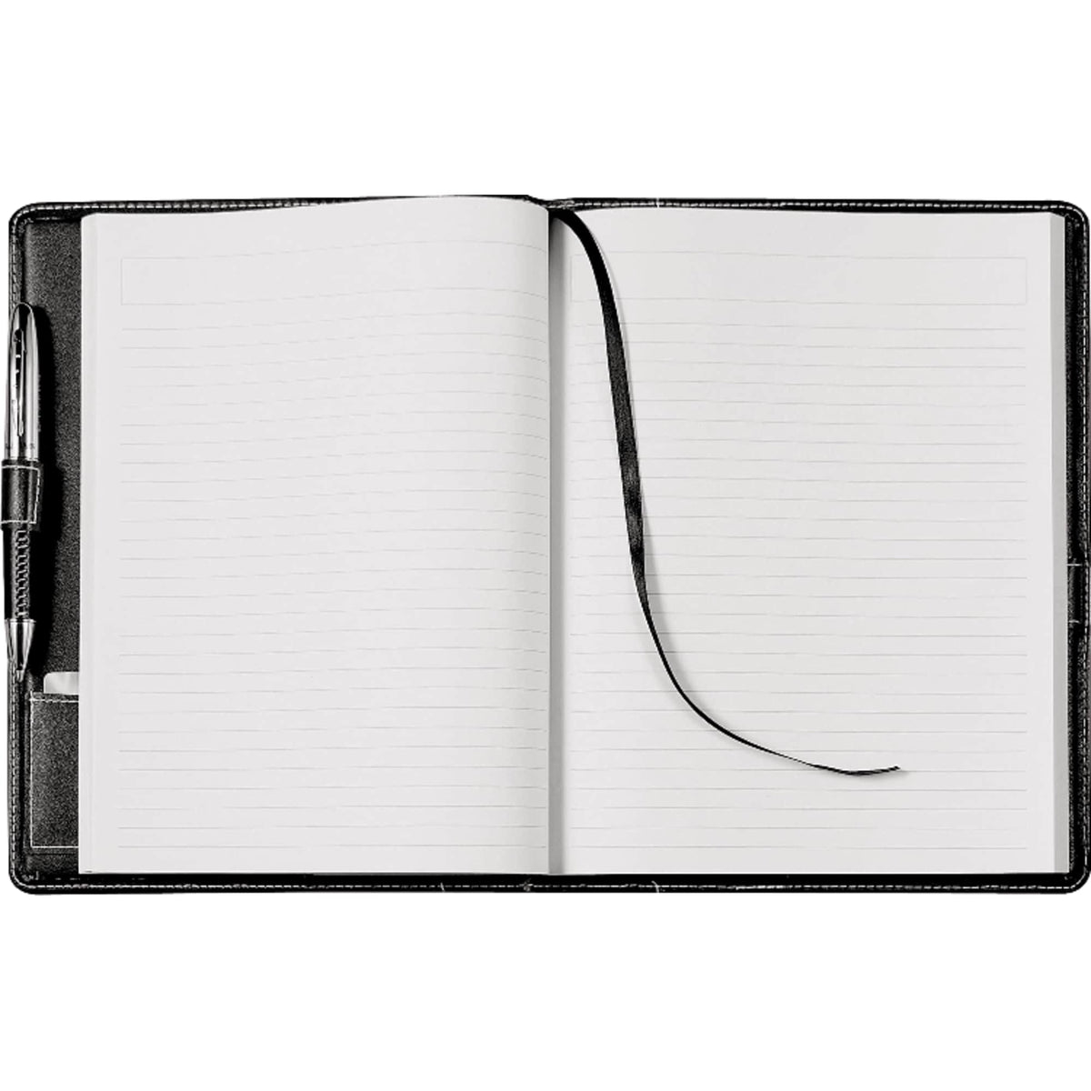 Hampton Stitched Journal with Locking Closure, 7.5 x 9.5 Inches Debossing - White - Photo