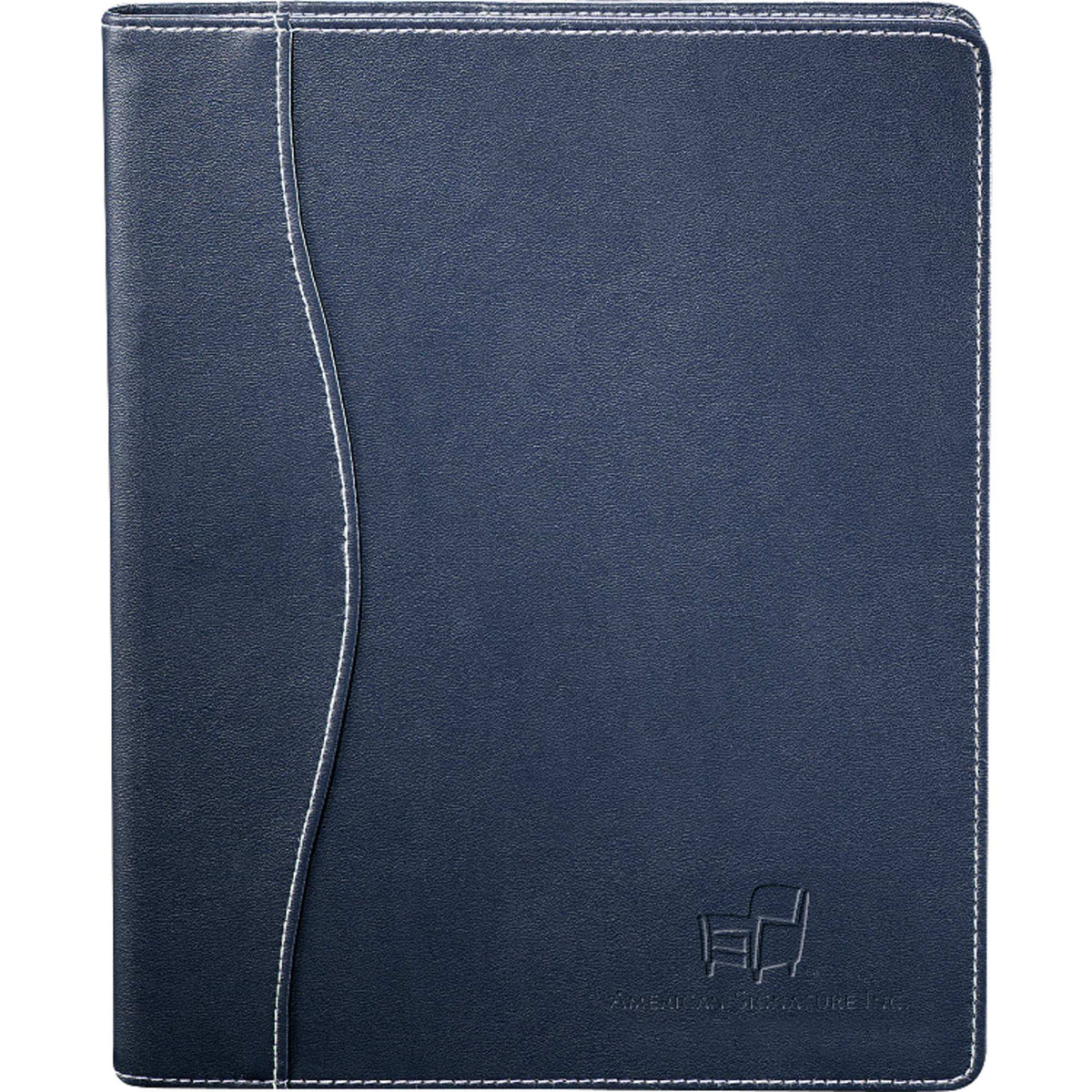 Hampton Stitched Journal with Locking Closure, 7.5 x 9.5 Inches - Navy - Front