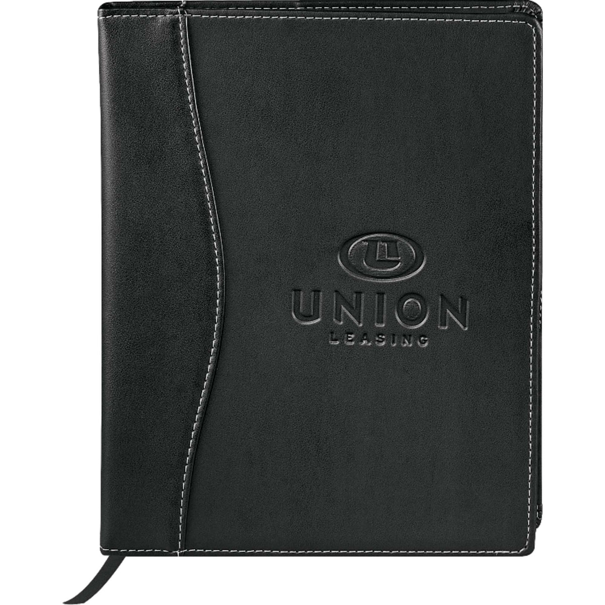Hampton Stitched Journal with Locking Closure, 7.5 x 9.5 Inches - White - Front