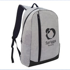 Hancock Laptop Backpack, Heathered - Black with Gray - Silk Screen