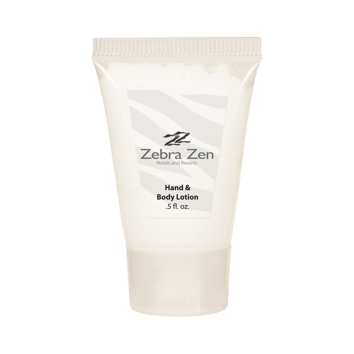 Hand and Body Lotion Tube, 0.5 oz - White - Clear_Label