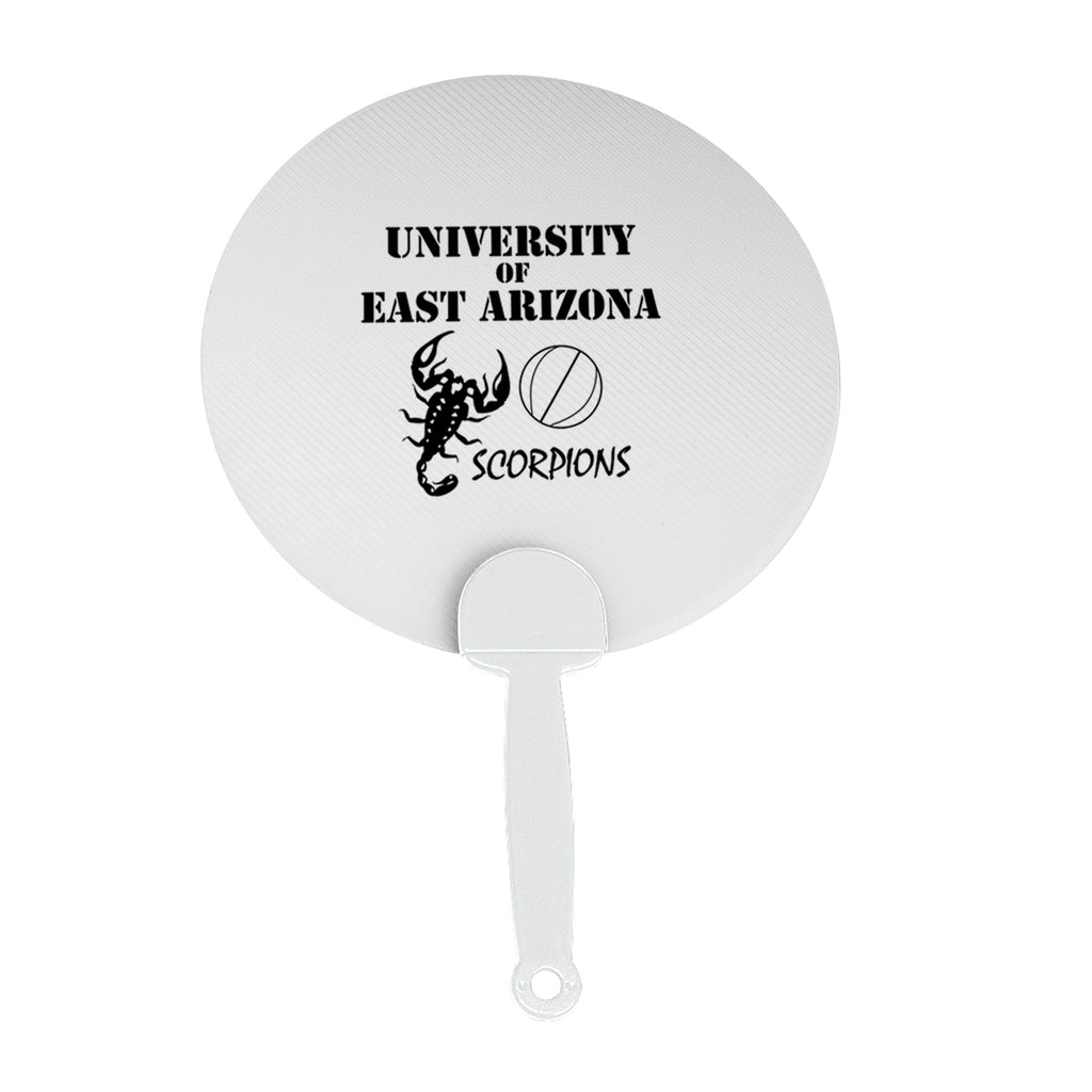 Hand Fan in Recycled Plastic - White Handle - Silk Screen