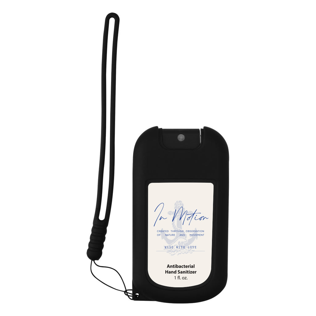 Hand Sanitizer in a Branded Silicone Case, 1 oz - Black - Label