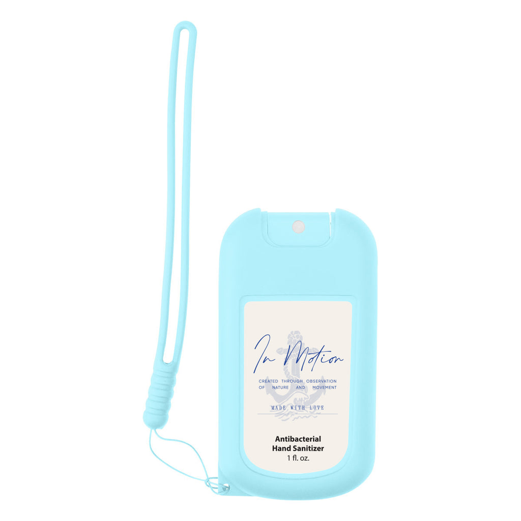 Hand Sanitizer in a Branded Silicone Case, 1 oz - Blue - Label