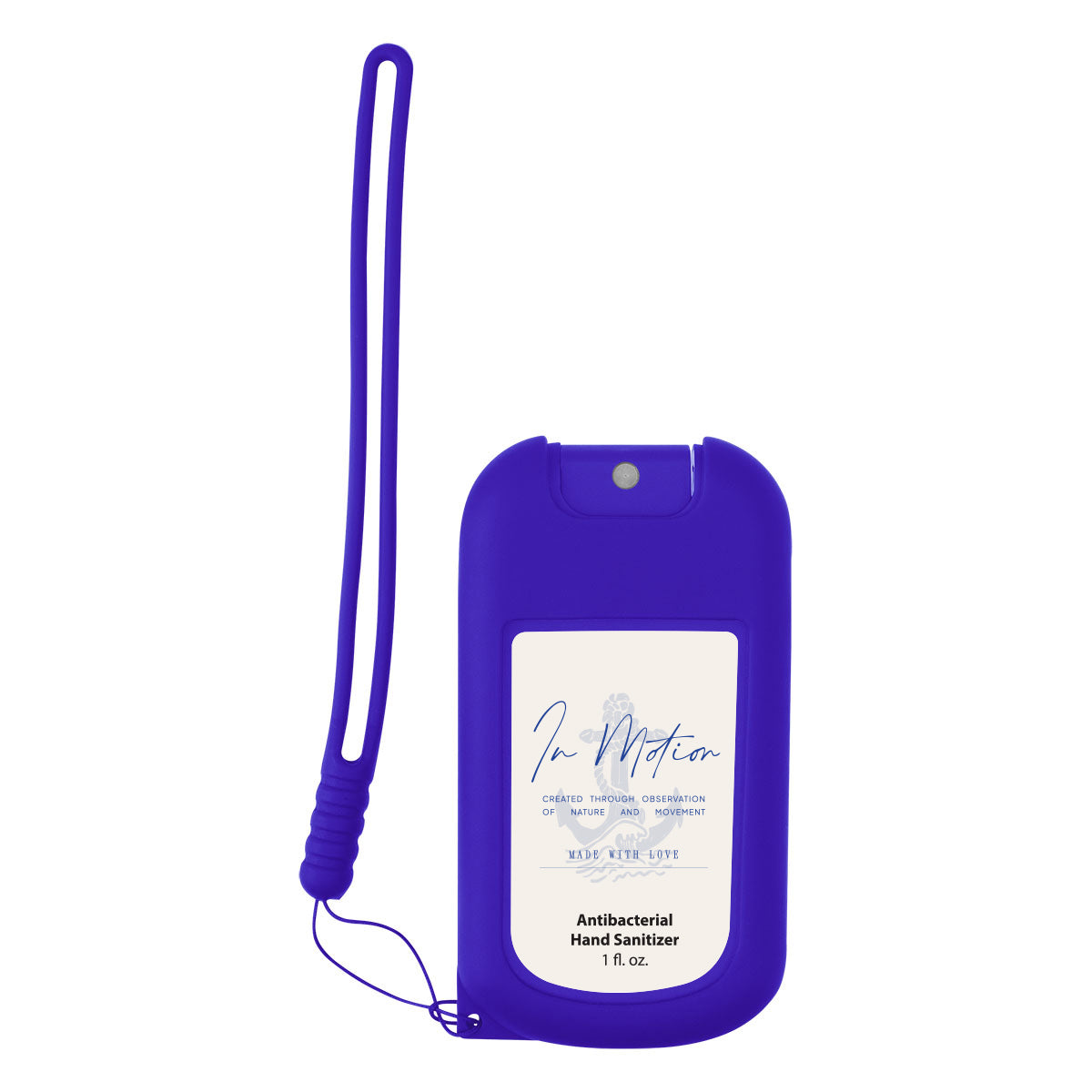 Hand Sanitizer in a Branded Silicone Case, 1 oz - Blue - Label