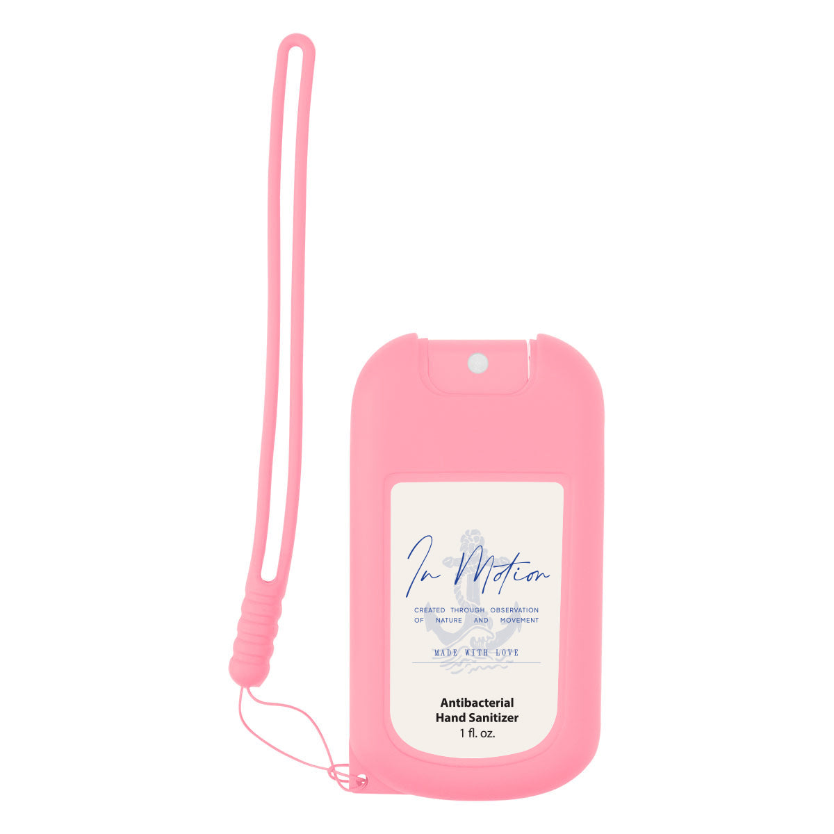 Hand Sanitizer in a Branded Silicone Case, 1 oz - Pink - Label