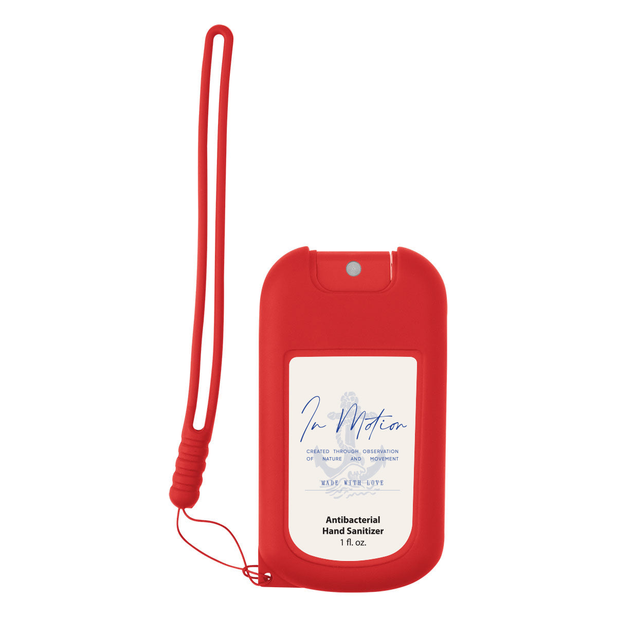 Hand Sanitizer in a Branded Silicone Case, 1 oz - Red - Label