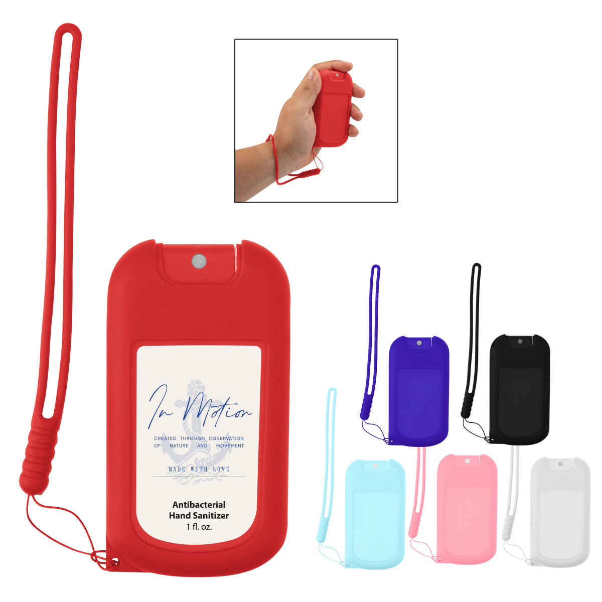 Hand Sanitizer in a Branded Silicone Case, 1 oz