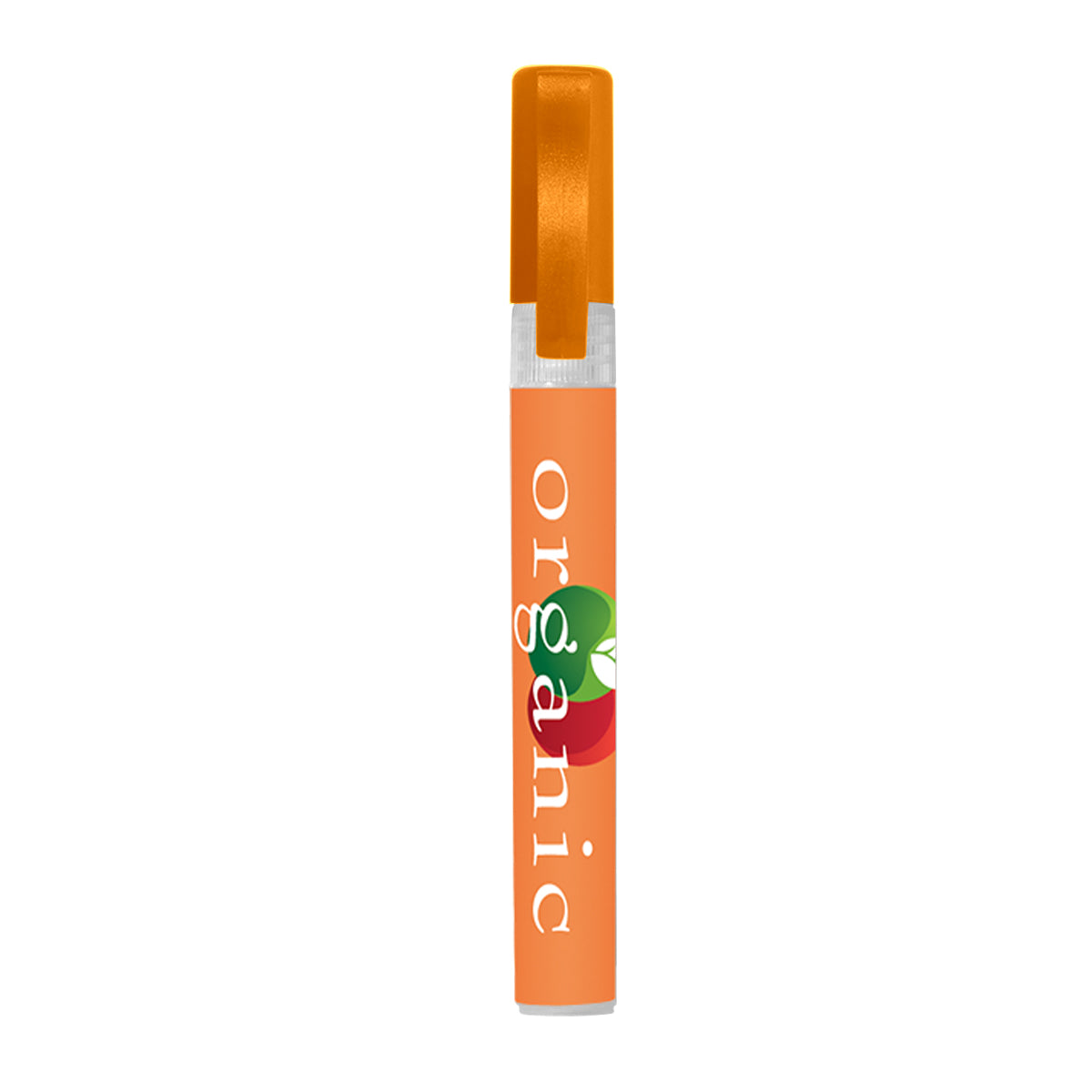 Hand Sanitizer Spray Pump, 0.34 oz - Orange - Full Color on a White Label