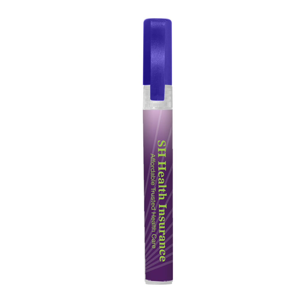 Hand Sanitizer Spray Pump, 0.34 oz - Purple - Full Color on a White Label