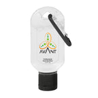 Hand Sanitizer with Carabiner, 1.8 oz - Clear With Black - Clear_Label