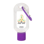 Hand Sanitizer with Carabiner, 1.8 oz - Purple - White_Label