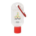 Hand Sanitizer with Carabiner, 1.8 oz - Red - Clear_Label