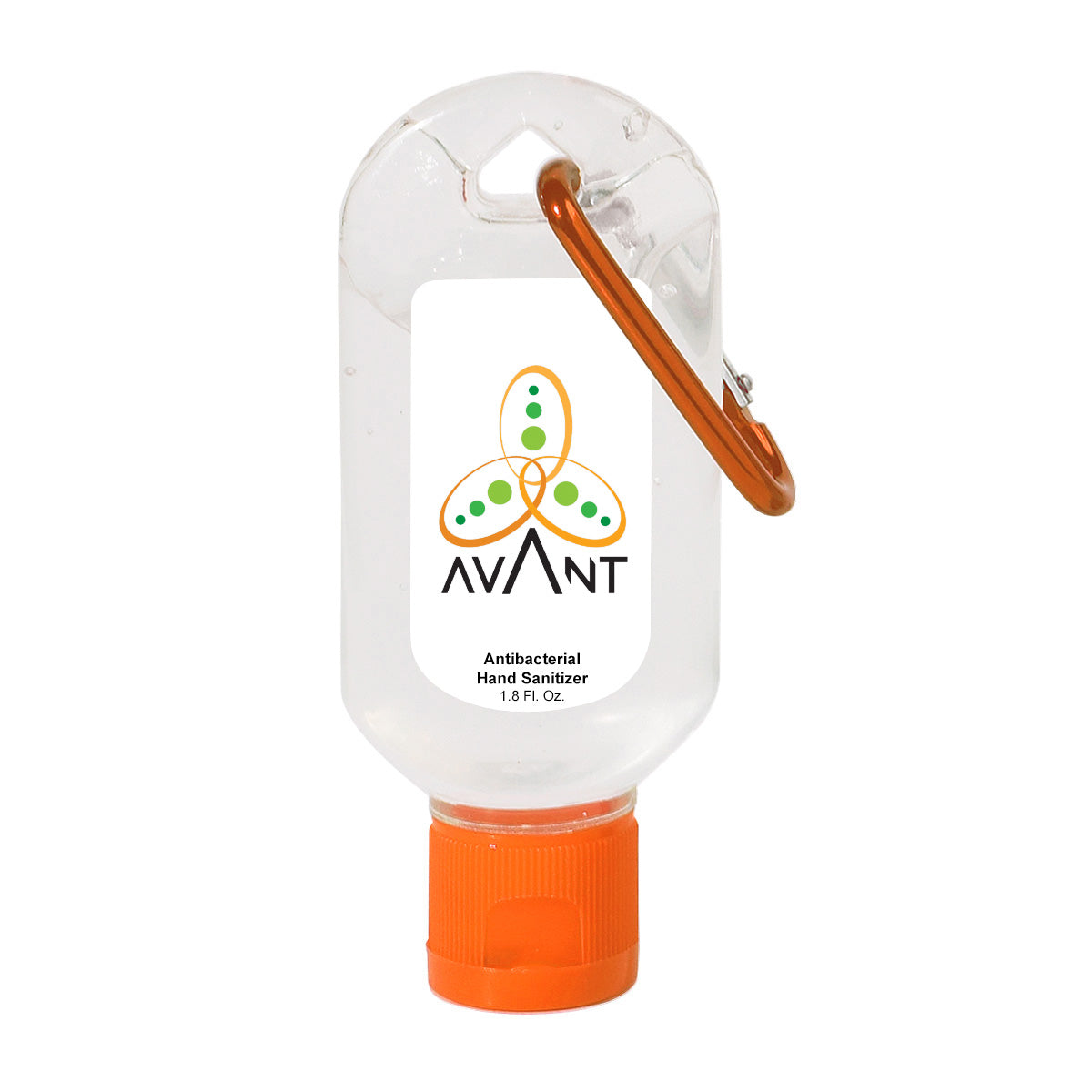 Hand Sanitizer with Carabiner, 1.8 oz - White_Label