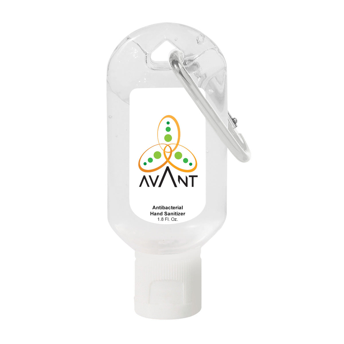 Hand Sanitizer with Carabiner, 1.8 oz - White_Label