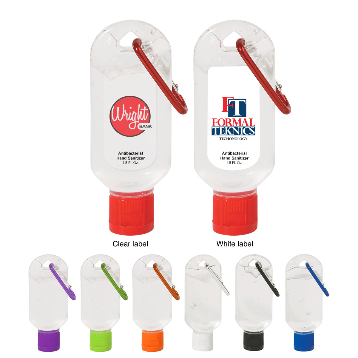 Hand Sanitizer with Carabiner, 1.8 oz