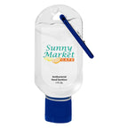 Hand Sanitizer with Carabiner, 1 oz - Full Color on a Clear Label