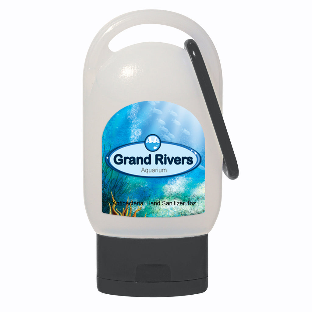 Hand Sanitizer with Carabiner, 1 oz - Full Color on a White Label