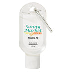 Hand Sanitizer with Carabiner, 1 oz - Translucent White - Full Color on a Clear Label
