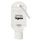 Hand Sanitizer with Carabiner, 1 oz - Translucent White - Pad Print