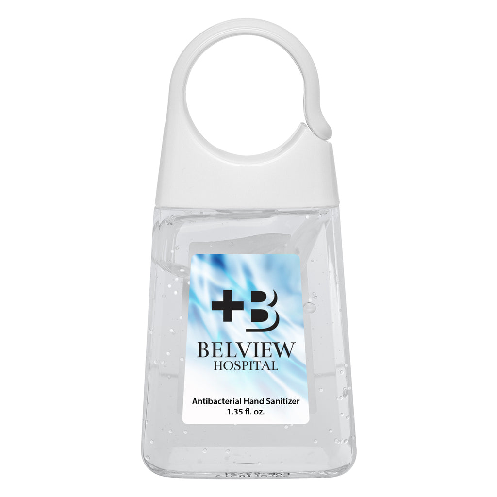 Hand Sanitizer with Color Moisture Beads, 1.35 oz - Clear With White - Full Color on a White Label