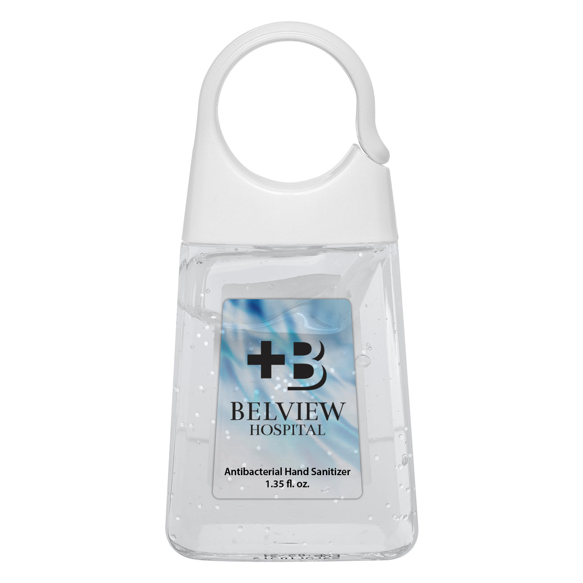 Hand Sanitizer with Color Moisture Beads, 1.35 oz - White Cap - Full Color on a Clear Label