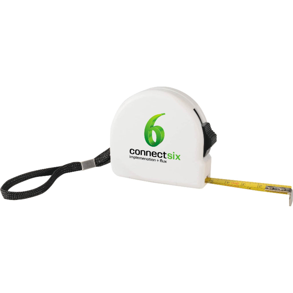 Handyman Locking Tape Measure with Wrist Strap, 10 ft Full Color - White - Photo