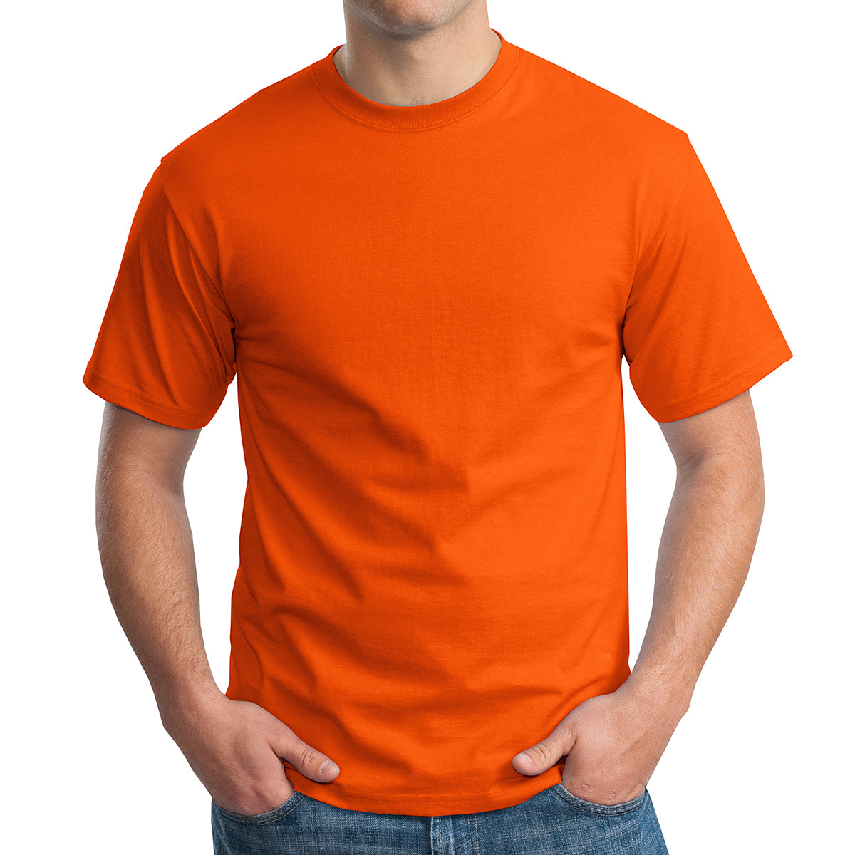 Hanes Cotton T-Shirt - Safety Orange