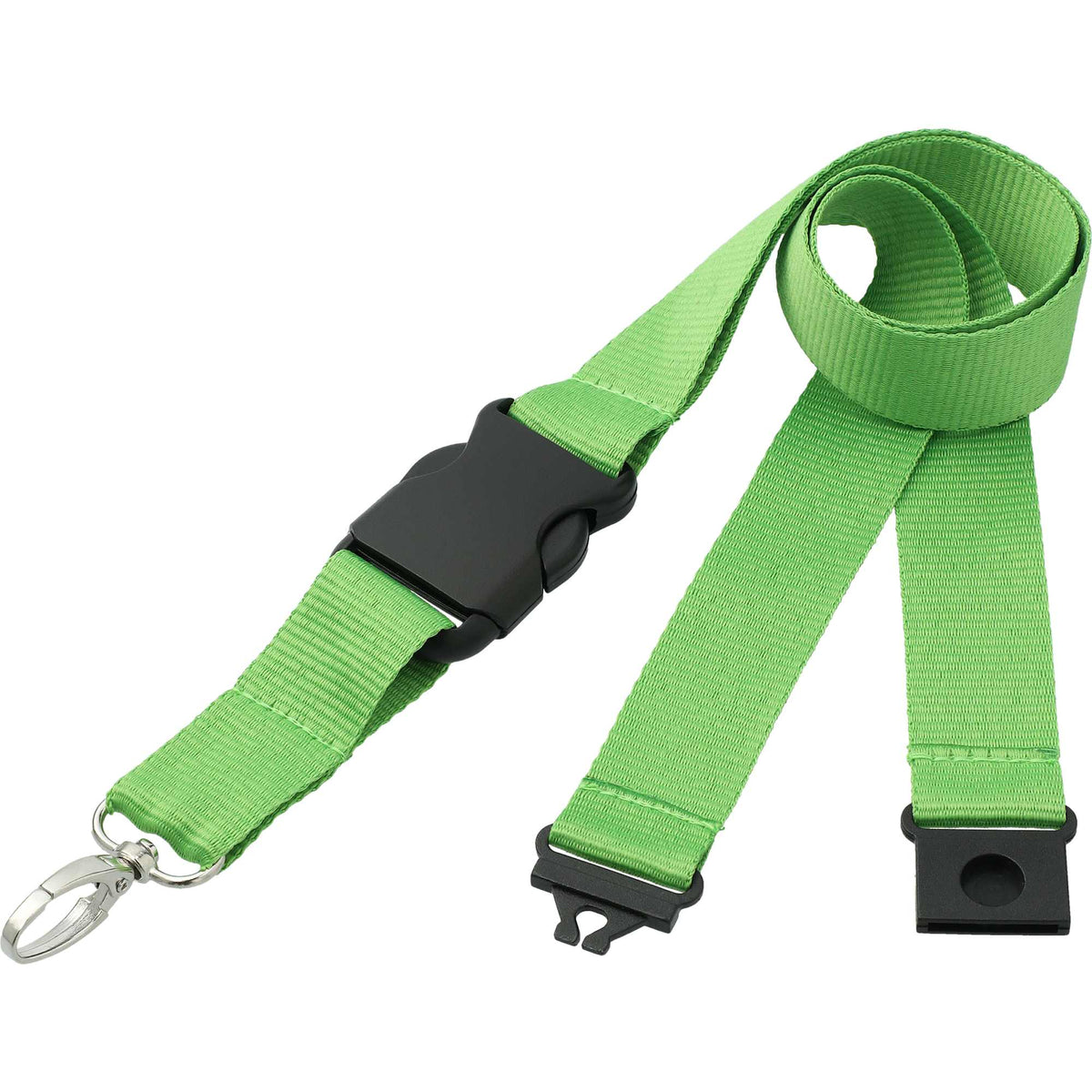 Hang In There Breakaway Lanyard, 1 Inch Wide - Light Green - Left Angle